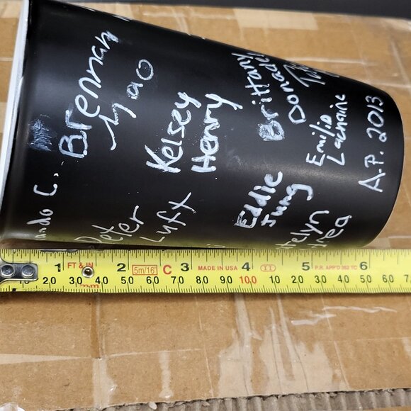 Starbucks Coffee 2010 Black Chalkboard Unique Design Tall Latte Mug 5 3/4" GUC - Picture 7 of 8